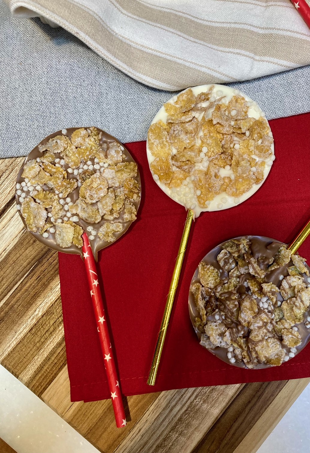 Pirulitos Crocantes de Chocolate