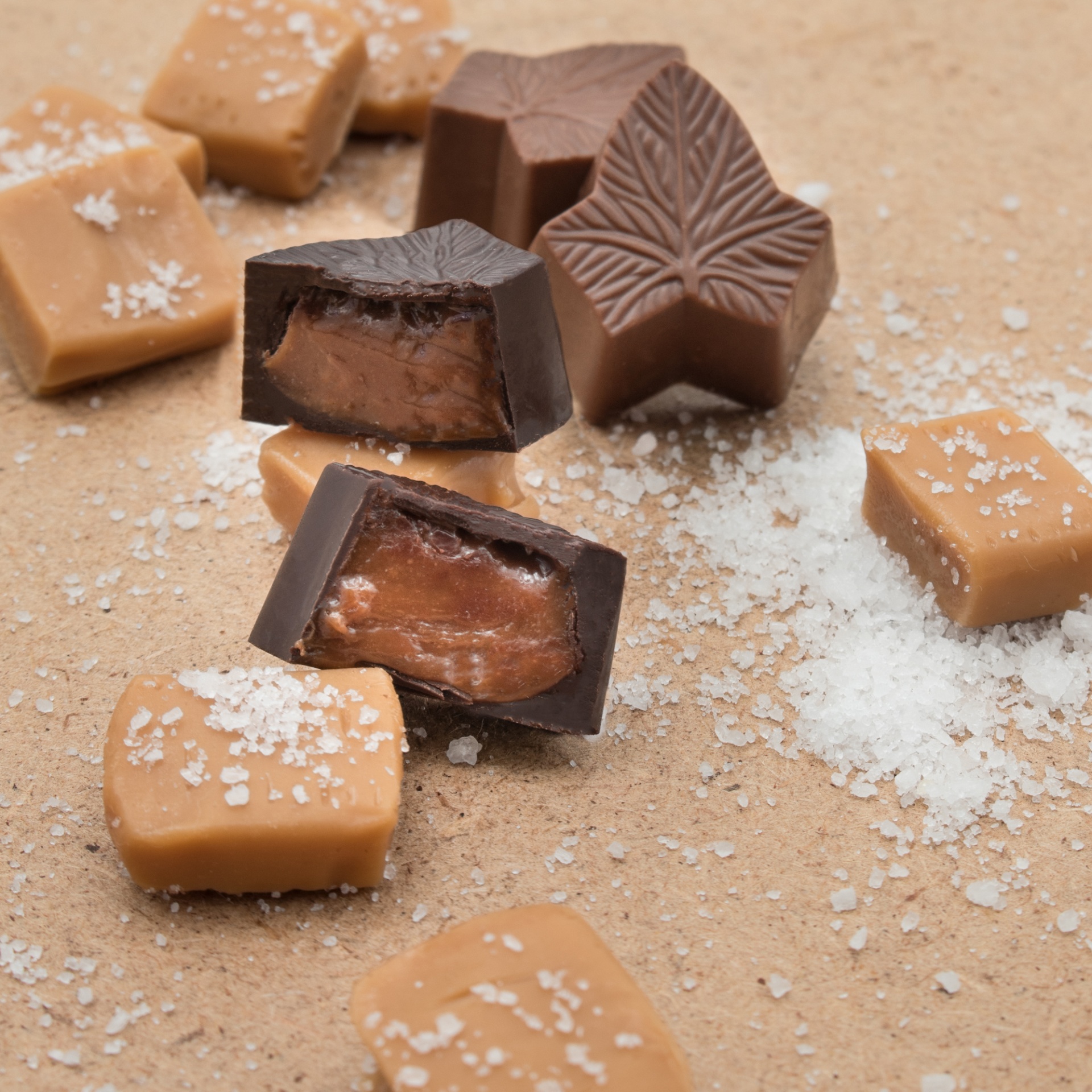 Bombom de caramelo com flor de sal