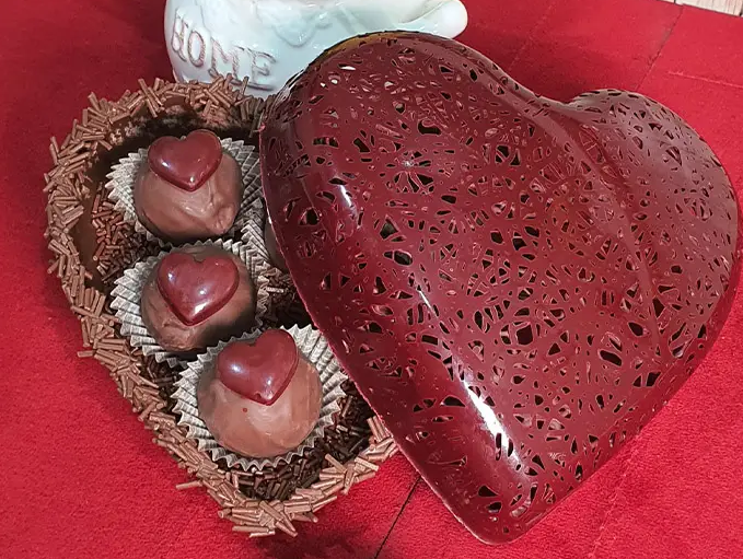 trufas em formato de coração