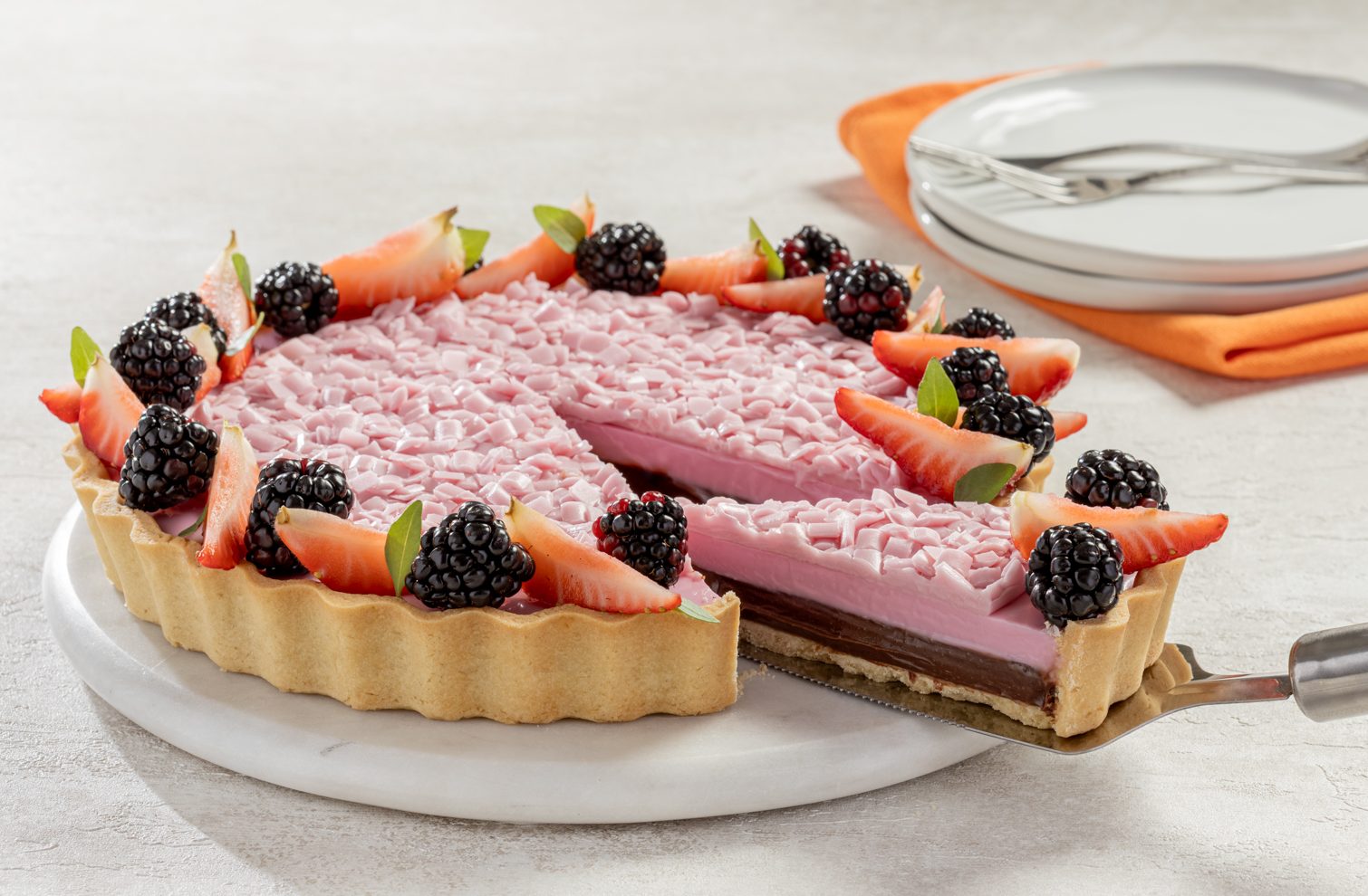 Torta Napolitana com Frutas Frescas